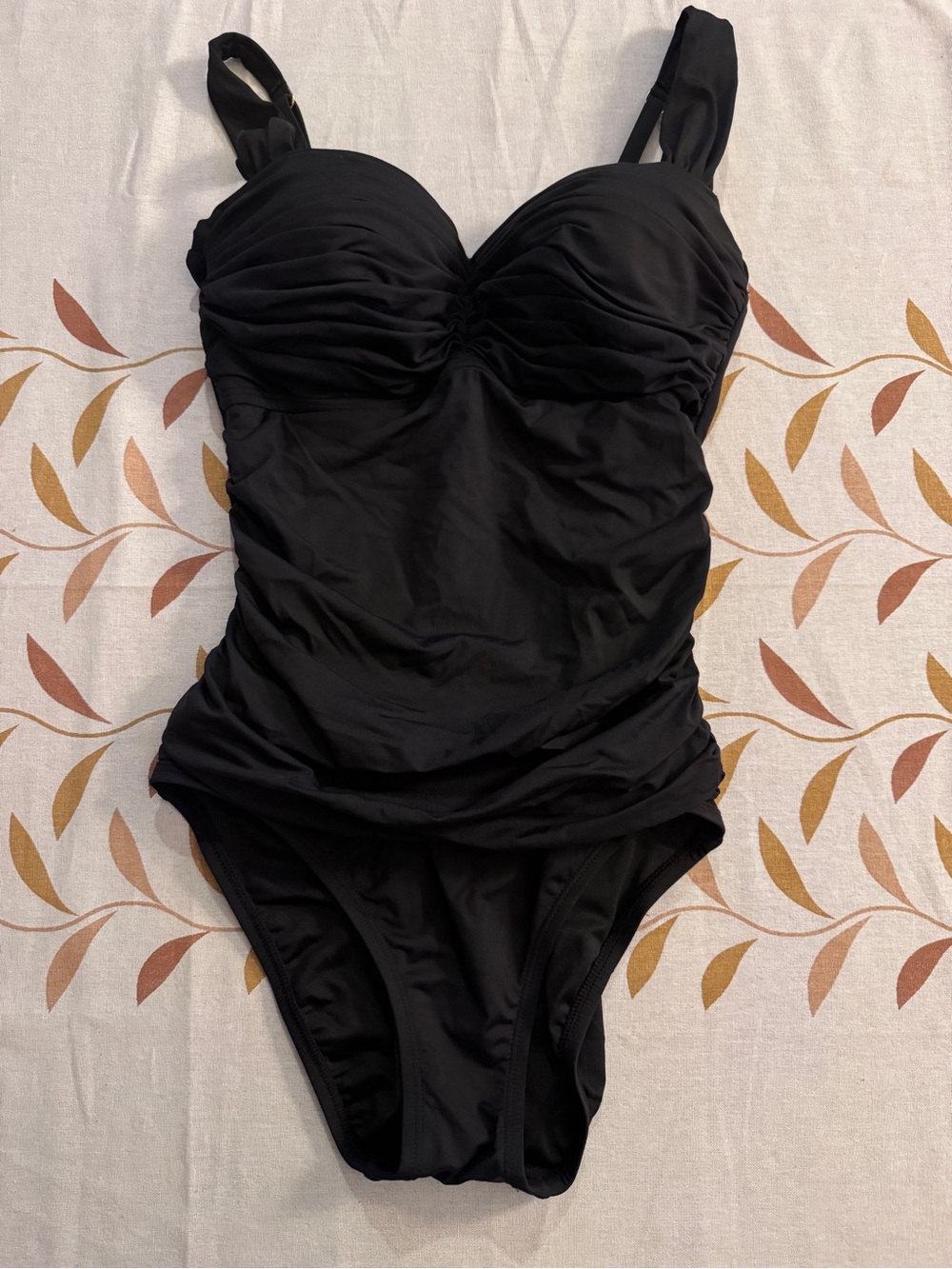 Bleu Rod Beattie Black Ruched Tummy-Control One-Piece Swimwear
